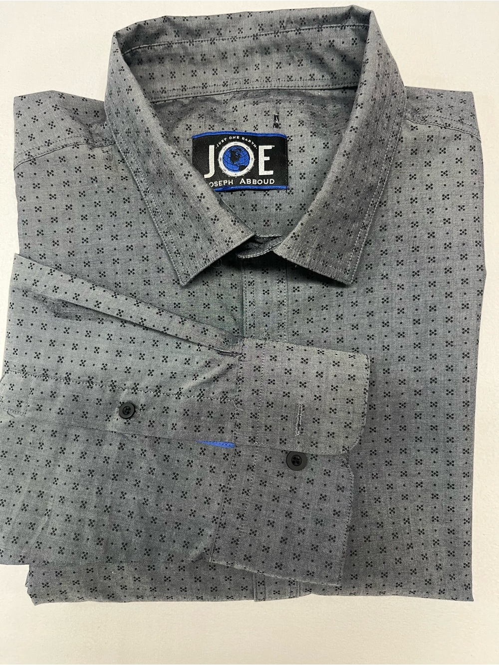 Joseph Abboud Gray Patterned Dress Shirt